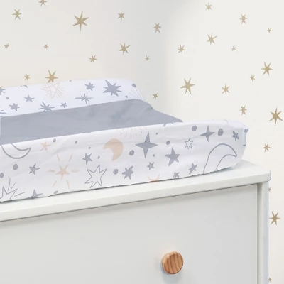 Lambs & Ivy Goodnight Moon White/Gray Changing Pad Cover - Moons/Stars 3 Lambs & Ivy Goodnight Moon White/Gray Changing Pad Cover - Moons/Stars - Image 3
