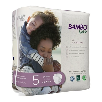 Bambo Nature Baby Diapers, Heavy Absorbency, Eco-Friendly, Size 5, 25 Count, 3 Packs, 75 Total 2 Bambo Nature Baby Diapers, Heavy Absorbency, Eco-Friendly, Size 5, 25 Count, 3 Packs, 75 Total - Image 2