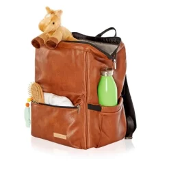 Hannah & Sophia Soho Large Traverse Baby Diaper Bag Backpack In Cognac, Water Resistant Changing Pad & Mini Mom Tote Included, Brown -Baby Care Deals Store GUEST 0e4178a8 714d 40fe bc96 8804bad8b482