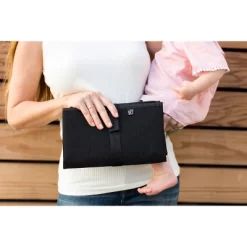 J.L. Childress Full Body Changing Pad Black Crosshatch