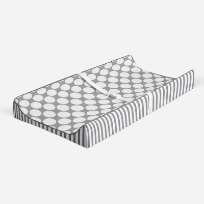 Bacati - Dots/Pin Stripes Gray Large Dots Changing Pad Cover 1 Bacati - Dots/Pin Stripes Gray Large Dots Changing Pad Cover