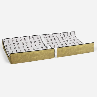 Bacati - Love Black/Gold Kisses/Hugs Changing Pad Cover 3 Bacati - Love Black/Gold Kisses/Hugs Changing Pad Cover - Image 3