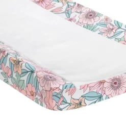 Lambs & Ivy Giraffe And A Half Liberty Floral Watercolor Changing Pad Cover