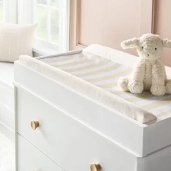 Wipeable Changing Pad Cover - Khaki Stripes - Cloud Island™