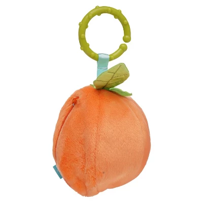 Manhattan Toy Mini-Apple Farm Orange Baby Travel Toy With Rattle, Squeaker, Crinkle Fabric & Teether Clip-on Attachment 4 Manhattan Toy Mini-Apple Farm Orange Baby Travel Toy With Rattle, Squeaker, Crinkle Fabric & Teether Clip-on Attachment - Image 4
