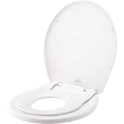 Mayfair By Bemis Little2Big Never Loosens Round Plastic Children's Potty Training Toilet Seat With Slow Close Hinge - White 3 Mayfair By Bemis Little2Big Never Loosens Round Plastic Children's Potty Training Toilet Seat With Slow Close Hinge - White - Image 3