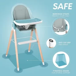 Children Of Design Adjustable 6-in-1 Wooden Classic High Chair For Babies & Toddlers -Baby Care Deals Store GUEST 3793a487 edf4 454c a06f 41f5a8eb1a85