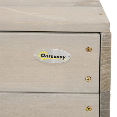 Outsunny Kids Sandbox With Adjustable Canopy, Bench Seats Wooden Sandbox, Backyard Toy With Chalkboard, Tic Tac Toe Game, Gift For Ages 3-7 4 Outsunny Kids Sandbox With Adjustable Canopy, Bench Seats Wooden Sandbox, Backyard Toy With Chalkboard, Tic Tac Toe Game, Gift For Ages 3-7 - Image 4