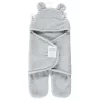 Hudson Baby Unisex Animal Faux Shearling Baby Outdoor Stroller Sack Wrap, Gray, One Size