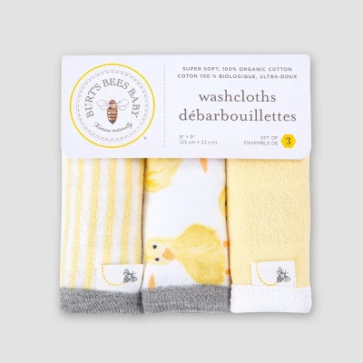 Burt's Bees Baby Burt's Bees Baby® Baby Girls' Set Of 3 Little Ducks Washcloths - Yellow 1 Burt's Bees Baby Burt's Bees Baby® Baby Girls' Set Of 3 Little Ducks Washcloths - Yellow