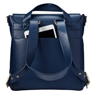 JJ Cole Vegan Leather Brookmont Backpack Diaper Bag - Oxford Navy 1 JJ Cole Vegan Leather Brookmont Backpack Diaper Bag - Oxford Navy