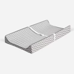 Bacati - Houndstooth Quilted Muslin Changing Pad Cover Gray