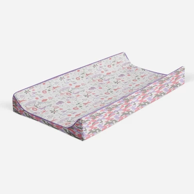 Bacati - Jungle Safari Lilac/Coral Muslin Quilted Changing Pad Cover 6 Bacati - Jungle Safari Lilac/Coral Muslin Quilted Changing Pad Cover - Image 6