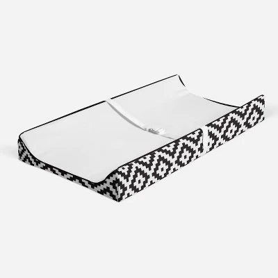 Bacati - Love Black/White Diamond Plush Changing Pad Cover 1 Bacati - Love Black/White Diamond Plush Changing Pad Cover
