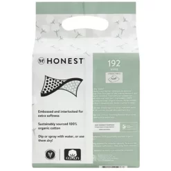 The Honest Company 100% Organic Cotton Dry Wipes - 192ct