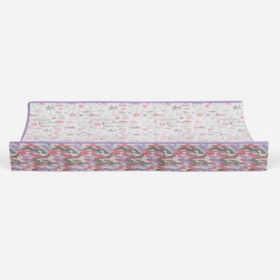 Bacati - Jungle Safari Lilac/Coral Muslin Quilted Changing Pad Cover 4 Bacati - Jungle Safari Lilac/Coral Muslin Quilted Changing Pad Cover - Image 4