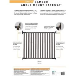 KidCo G2304 Angle Mount Safeway Top Of Stairs Quick Release Baby Gate For Blocking Stairs Or Hallways And Dividing Rooms, 42.5 X 31 Inch, Bamboo, Gray -Baby Care Deals Store GUEST 474ab980 54be 4dbb bcfd 9440e2a766ba