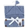 Hudson Baby Infant Boy Knitted Baby Lounge Stroller Wrap Sack, Coronet Blue, One Size