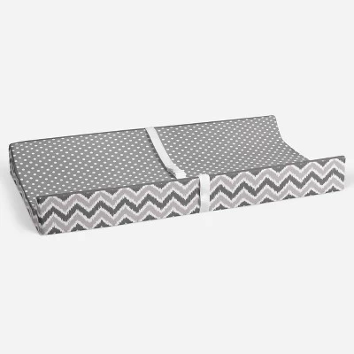 Bacati - MixNMatch Gray Pin Dots Changing Pad Cover 2 Bacati - MixNMatch Gray Pin Dots Changing Pad Cover - Image 2