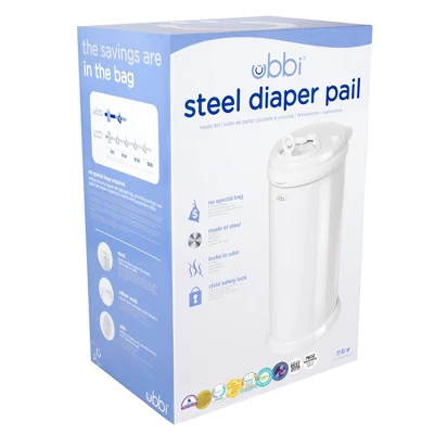 Ubbi® Ubbi Steel Diaper Pail - White 1 Ubbi® Ubbi Steel Diaper Pail - White