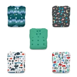 Thirsties Bundle Of Adventure Cloth Diaper Cover Collection, Pack Of 5, Multicolored, One Size
