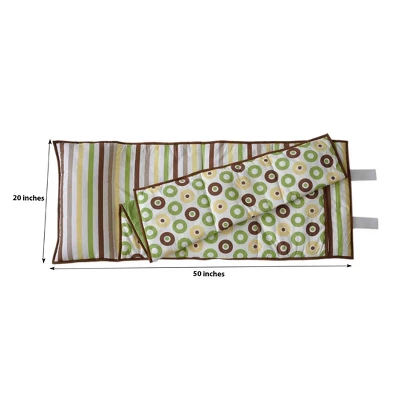 Bacati - Mod Dots/Stripes Green Yellow Beige Brown Toddler Nap Mat 2 Bacati - Mod Dots/Stripes Green Yellow Beige Brown Toddler Nap Mat - Image 2