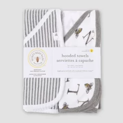 Burt's Bees Baby Burt's Bees Baby® Set Of 2 A-Bee-C Hooded Towels - Gray