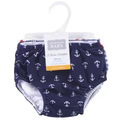 Hudson Baby Infant And Toddler Boy Swim Diapers, Anchors