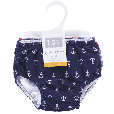 Hudson Baby Infant And Toddler Boy Swim Diapers, Anchors 1 Hudson Baby Infant And Toddler Boy Swim Diapers, Anchors