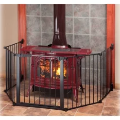 Kidco Auto Close Hearth Baby Gate With One 24" Extension (Total Width Up To 152") - Black