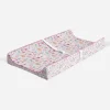 Bacati - Little Dino Girls Fucshia/Aqua Muslin Quilted Changing Pad Cover