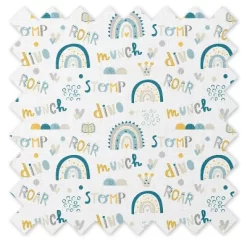Bacati - Little Dino Rainbow Boys Muslin 2 Pack Security Blankets Aqua Teal Yellow Gray -Baby Care Deals Store GUEST 59cac790 e65b 4f07 842c 0c2558749dee