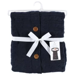 Baby Care Deals Store 15 Hudson Baby Infant Boy Faux Shearling Knitted Baby Lounge Stroller Wrap Sack, Navy, One Size