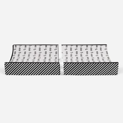 Bacati - Love Black/White Kisses N Hugs Changing Pad Cover 5 Bacati - Love Black/White Kisses N Hugs Changing Pad Cover - Image 5