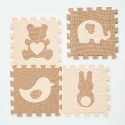 Tadpoles 16 Tile Teddy & Friends Foam Playmat For Kids | 16 Interlocking Tiles | Safe & Durable | Total Floor Coverage 50 X 50 | Ages 3 & Up | Brown 3 Tadpoles 16 Tile Teddy & Friends Foam Playmat For Kids | 16 Interlocking Tiles | Safe & Durable | Total Floor Coverage 50 X 50 | Ages 3 & Up | Brown - Image 3