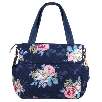 Baby Essentials Quilted Floral Tote 2 Baby Essentials Quilted Floral Tote - Image 2