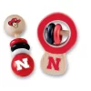Baby Fanatic Wood Rattle 2 Pack - NCAA Nebraska Cornhuskers Baby Toy Set