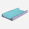 Bacati - Liam Solid Aqua/Navy Quilted Changing Pad Cover