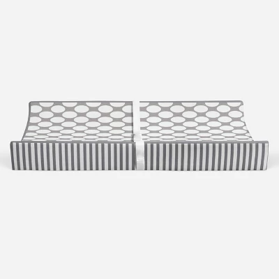 Bacati - Dots/Pin Stripes Gray Large Dots Changing Pad Cover 5 Bacati - Dots/Pin Stripes Gray Large Dots Changing Pad Cover - Image 5