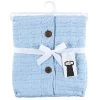 Hudson Baby Infant Boy Faux Shearling Knitted Baby Lounge Stroller Wrap Sack, Light Blue, One Size