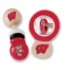 Baby Fanatic Wood Rattle 2 Pack - NCAA Wisconsin Badgers Baby Toy Set