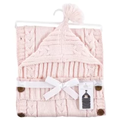 Hudson Baby Infant Girl Knitted Baby Lounge Stroller Wrap Sack, Blushing Bride, One Size