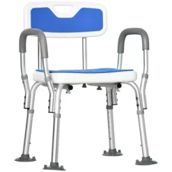 HOMCOM EVA Padded Shower Chair With Arms And Back, Bath Seat With Adjustable Height, Anti-slip Shower Bench For Seniors, Disabled, Tool-Free Assembly -Baby Care Deals Store GUEST 75acf3de 842a 4bd0 aa14 d0ae62681bb1
