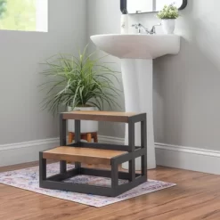 Barberry Wood And Metal Bed Steps - Powell -Baby Care Deals Store GUEST 7839a63a 2244 410f 9b5c 615738a5cf59