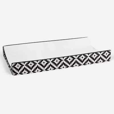 Bacati - Love Black/White Diamond Plush Changing Pad Cover 2 Bacati - Love Black/White Diamond Plush Changing Pad Cover - Image 2