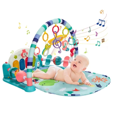 Costway Baby Gym Play Mat Kick & Play Piano Gym Mat Activity Center For Infants Pink 10 Costway Baby Gym Play Mat Kick & Play Piano Gym Mat Activity Center For Infants Pink - Image 10