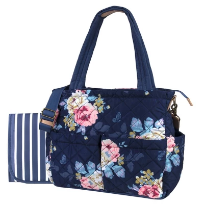 Baby Essentials Quilted Floral Tote 1 Baby Essentials Quilted Floral Tote