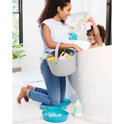 Skip Hop Moby Stowaway Bath Toy Bucket - Gray 2 Skip Hop Moby Stowaway Bath Toy Bucket - Gray - Image 2