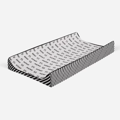 Bacati - Love Black/White Kisses N Hugs Changing Pad Cover 6 Bacati - Love Black/White Kisses N Hugs Changing Pad Cover - Image 6