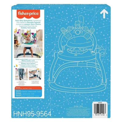 Fisher Price Fisher-Price AstroKitty SpaceSaver Jumperoo Adjustable Folding Baby Bouncer Activity Center W/Removable Seat Pad, Lights, Music, & Developmental Toys 4 Fisher Price Fisher-Price AstroKitty SpaceSaver Jumperoo Adjustable Folding Baby Bouncer Activity Center W/Removable Seat Pad, Lights, Music, & Developmental Toys - Image 4